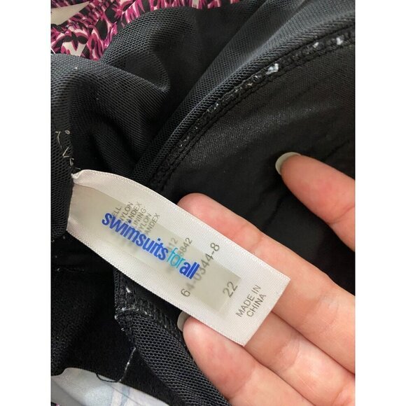 Swimsuits For All Black Paisley Print Padded Tankini - 22 - Picture 9 of 11